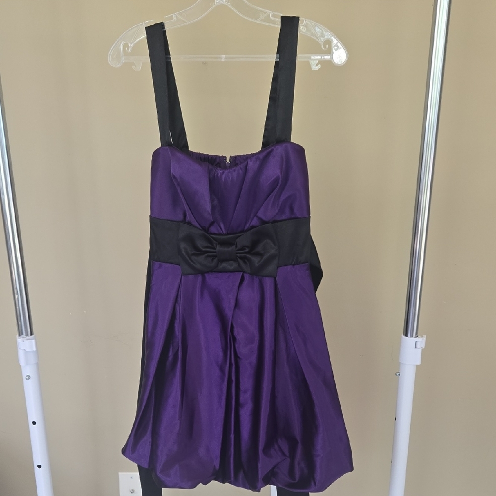 Speechless Purple and Black Pleated Dress, 7 Juniors